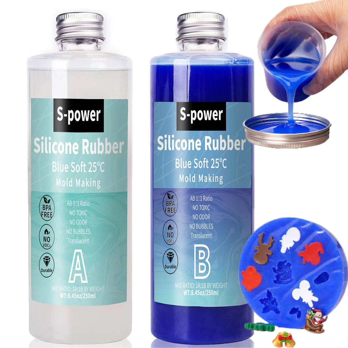 Soap Making Ratios - Herstellung von Platinu-Silikonformen, 1:1-Mischverhältnis, lebensmittelecht und