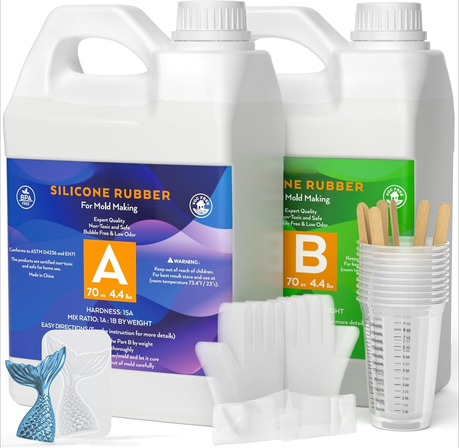 Soap Making Ratios - Nicpro 4L Silikonformen-Set, 15A Platin-Flüssigsilikonkautschuk, Flexibles