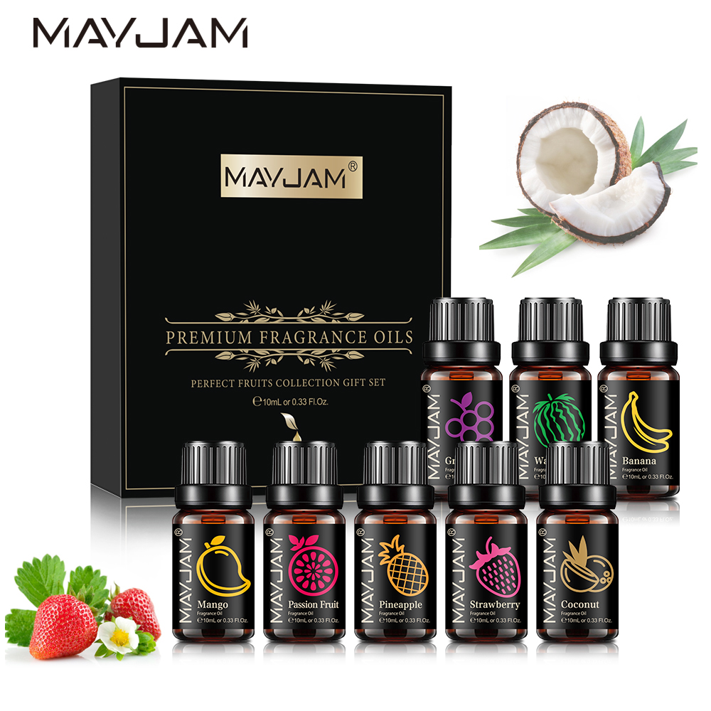 Soap Making Ingredients - MAYJAM Duftöle-Set, 8-teilig, Geschenkbox, Obst-Aroma-Öl, für