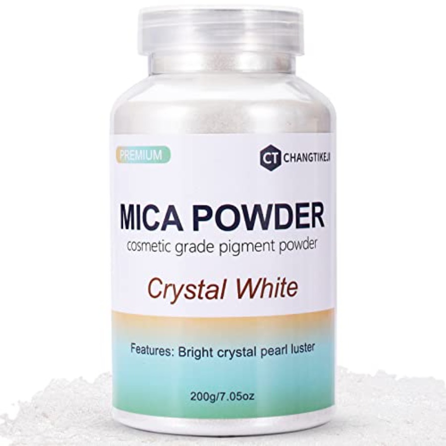 Soap Making Jar - Mica-Pulver, 200g/7,05oz Großes Glas, Kristallweißes Mica-Pulverpigment