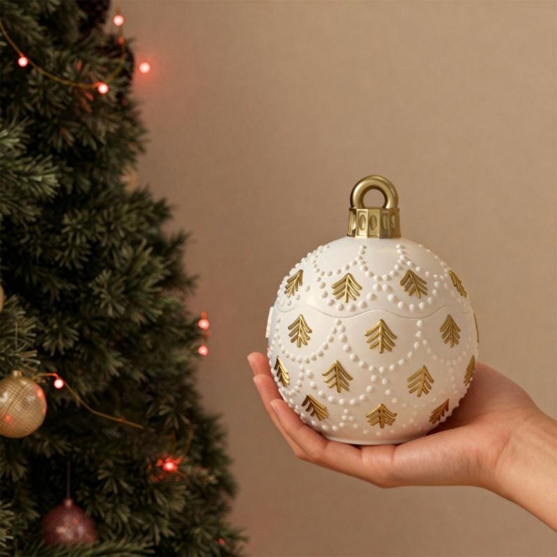 Soap Making Jar - Y1UD Weihnachtskugel-Silikon-Kerzenformen, runde Harzglasform mit Deckel