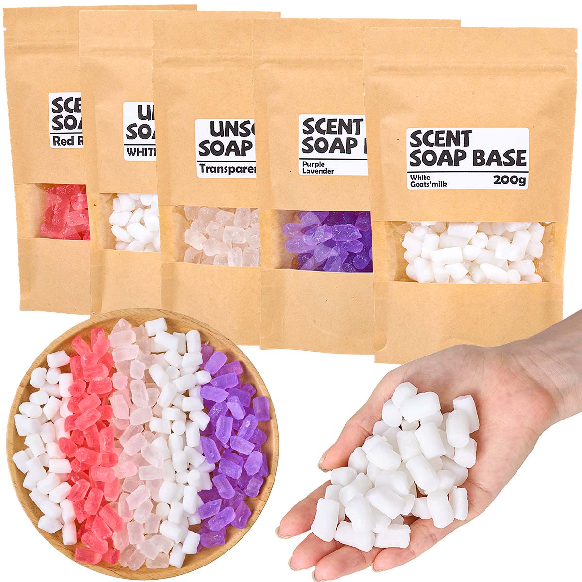 Soap Making Glycerin Base - 200g Farbe Glycerin Seifenbasis DIY handgemachte