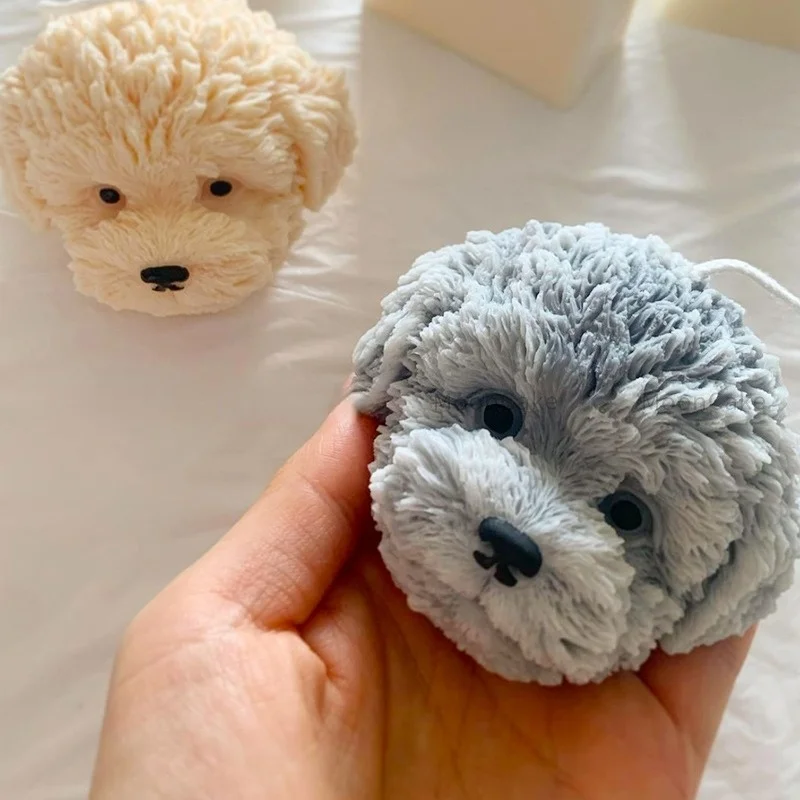 Soap Making Experiment - 3D Teddy Hund Kopf Kerze Silikon