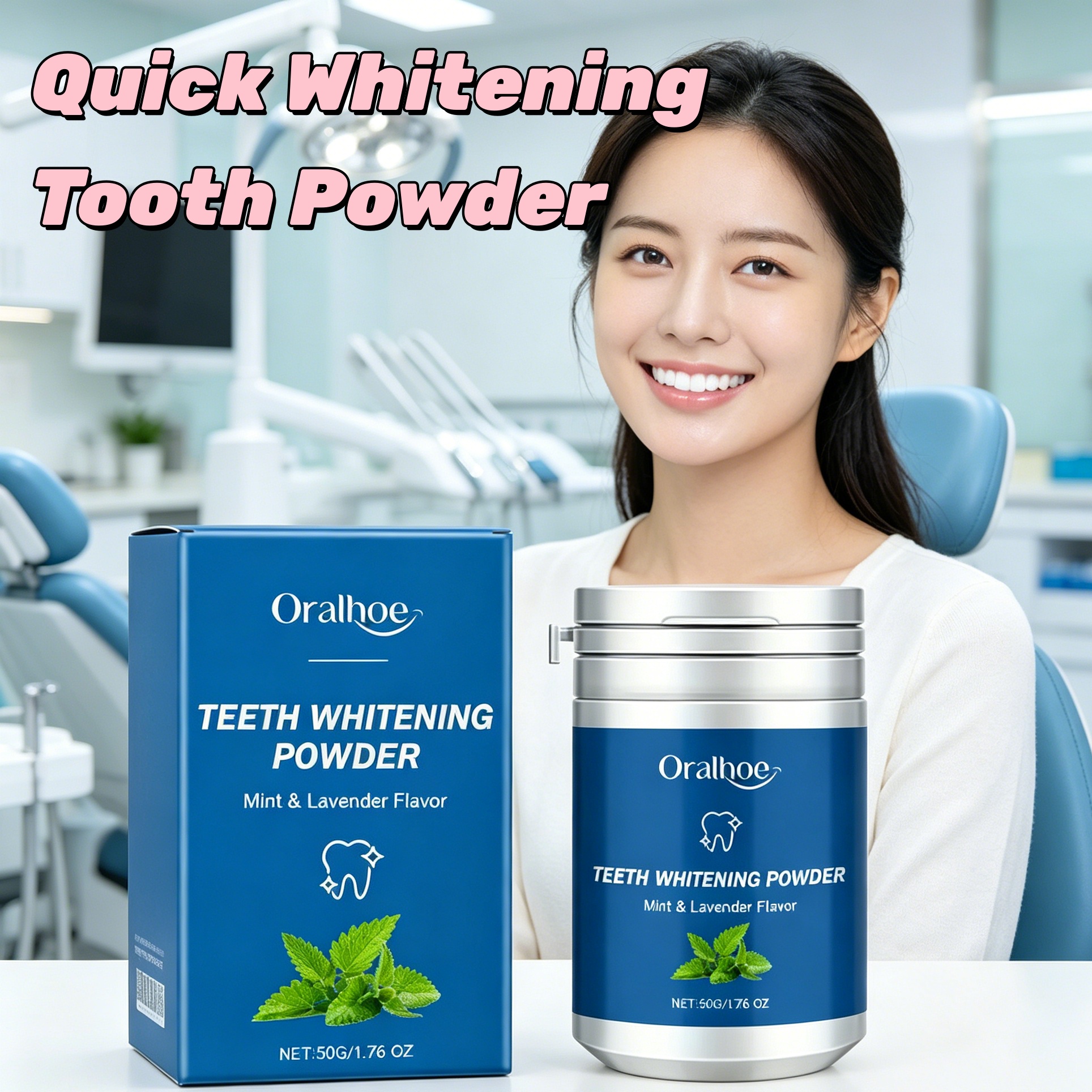 Activated Charcoal Powder - ORALHOE Perlen-Essenz Zahnaufhellungspulver Schnelle Aufhellung Gelber