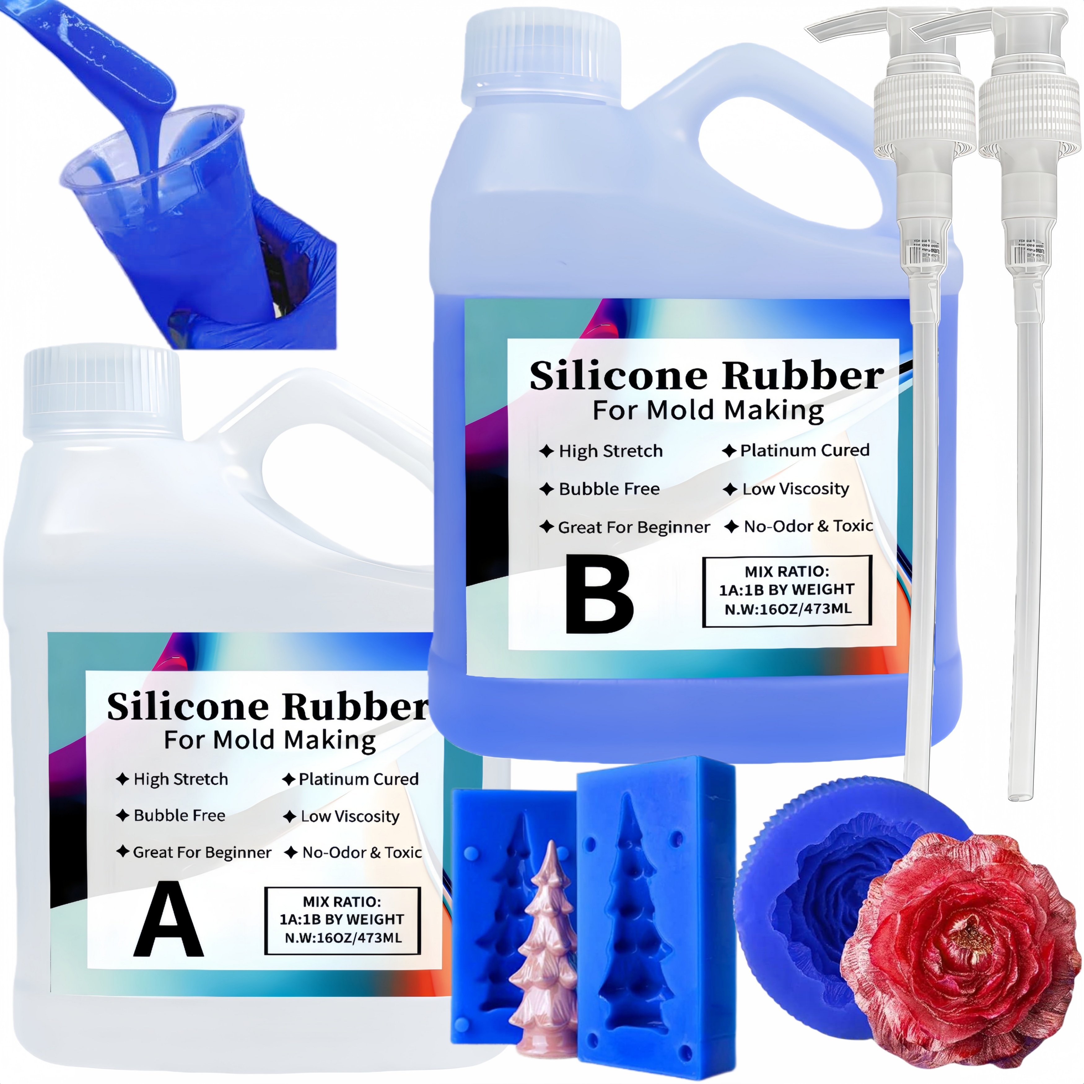 Soap Making Ratios - Platin-Gehärtetes 15A Flüssigsilikon-Formenkit im Verhältnis 1:1
