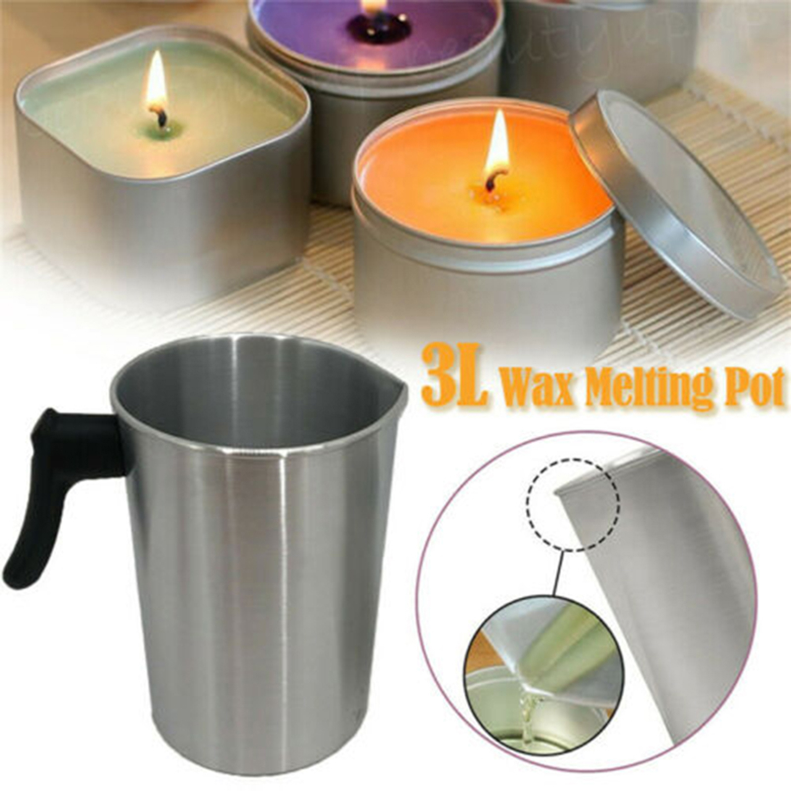 Soap Making Jar - 1,2 L/1,8 L/3L Aluminium Wachs Schmelztiegel