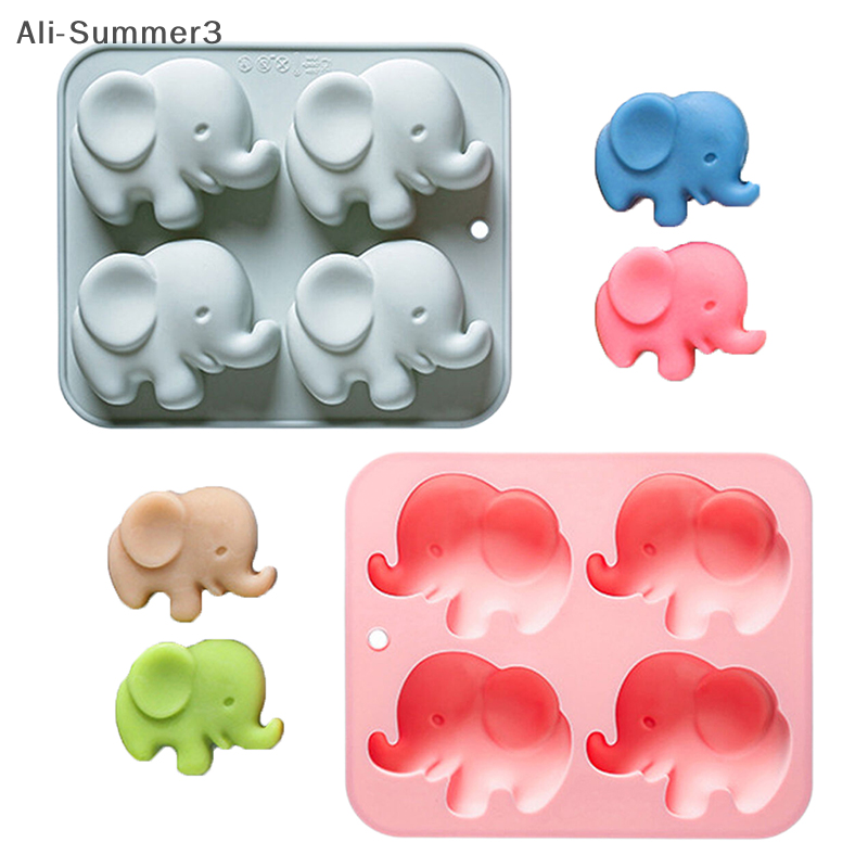 Soap Making Workshop - 4-Loch Baby Elefant Silikonform Niedliches Tier