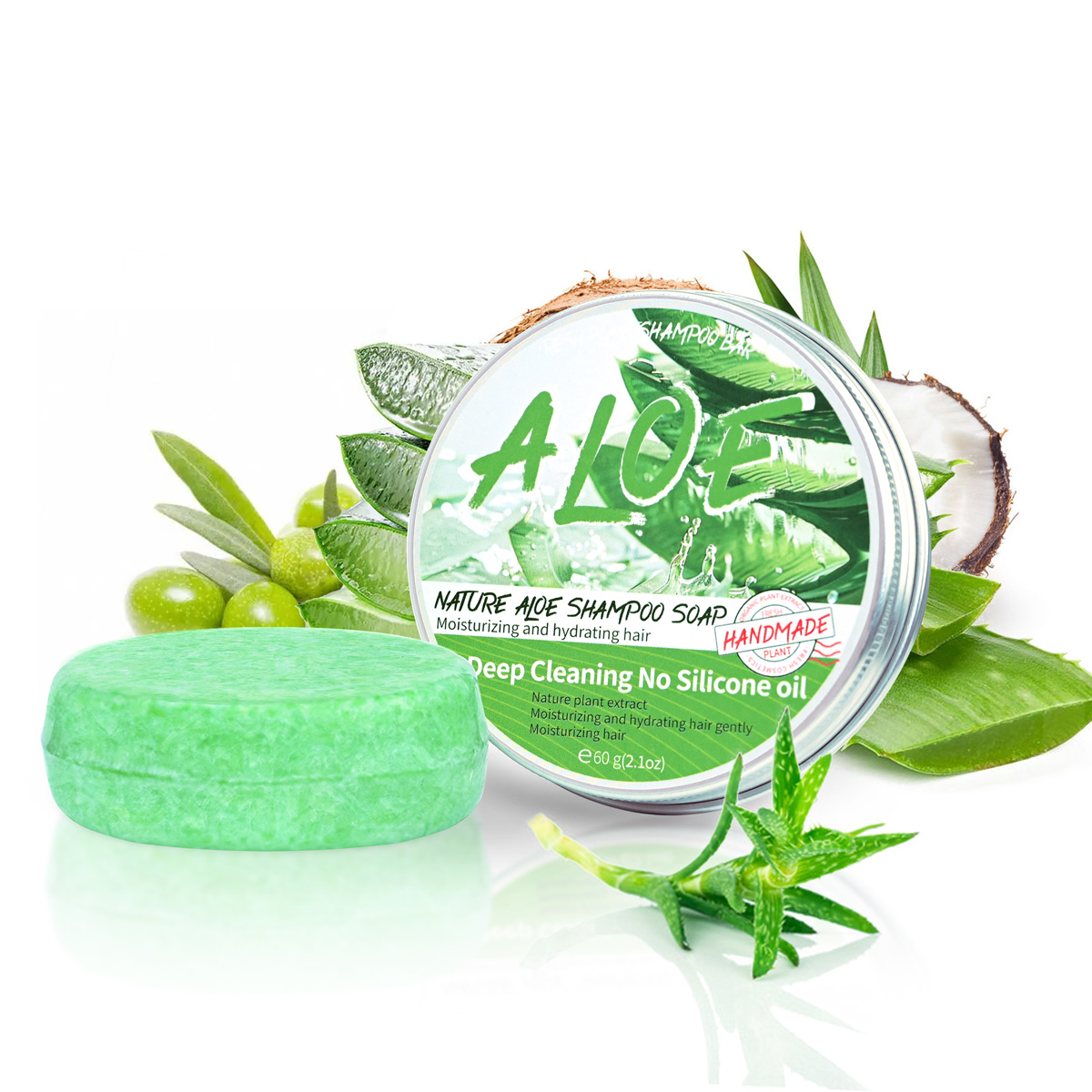 Soap Making Glycerin Base - Bio-Aloe-Shampoo-Riegel, feste Bio-Seife, Haarpflege, Anti-Haarausfall-Reparatur, Honig-Glycerin-Seife,