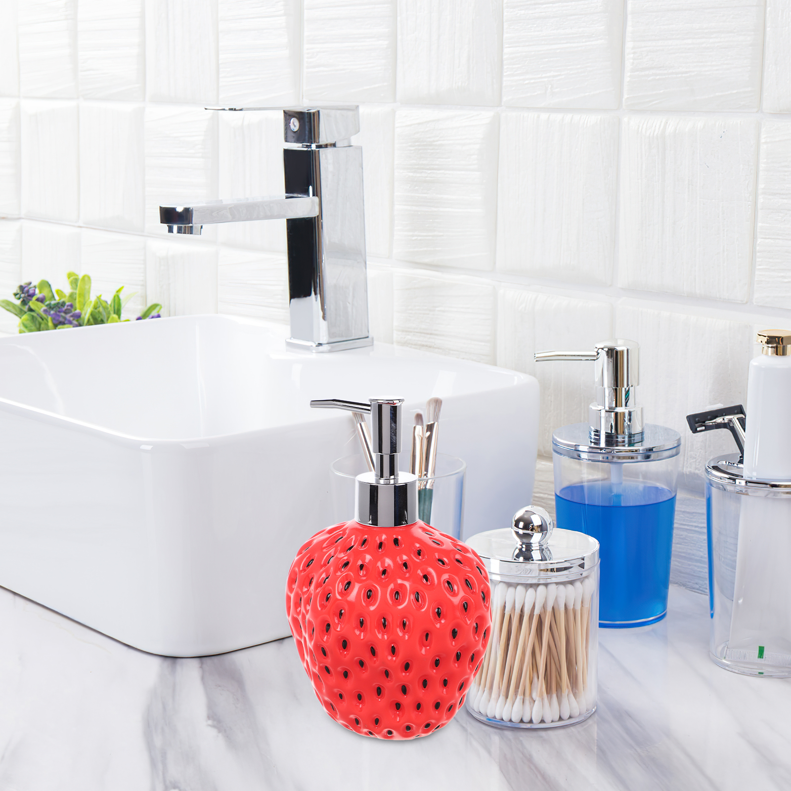 Erdbeerförmiger Seifenspender, – Soap Making Jar Bewertung und Preis